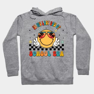 In My Last Day Of School Era Groovy Retro Smile Face Summer Hoodie